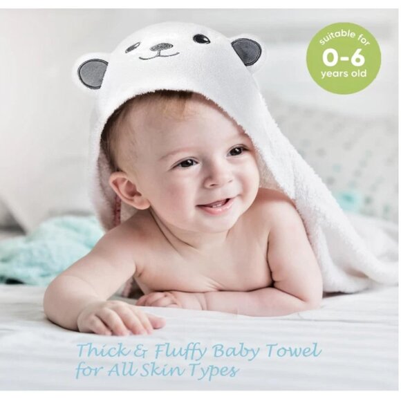 Ultra-Soft Microfiber Hooded Baby Towel & Robe - Unisex - Newborn to 3 Years - Picture 5 of 7